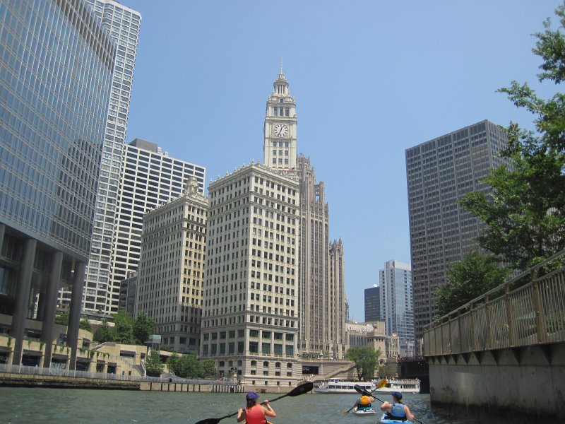 KayakChicagoRiver071412-3898.jpg - Wrigley Building, Tribune Tower, Equitable Building