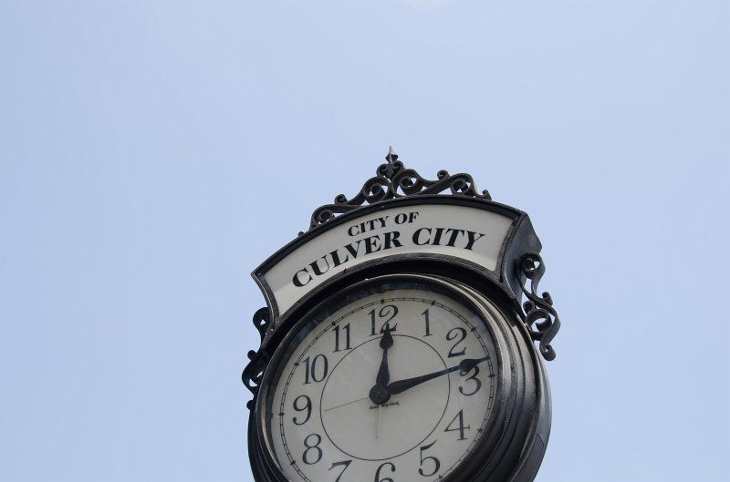 LosAngeles060112-1641.jpg - City of Culver City clock at Cardiff and Culver Blvd