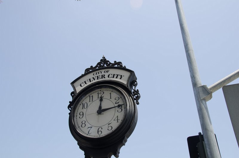 LosAngeles060112-1642.jpg - City of Culver City clock at Cardiff and Culver Blvd