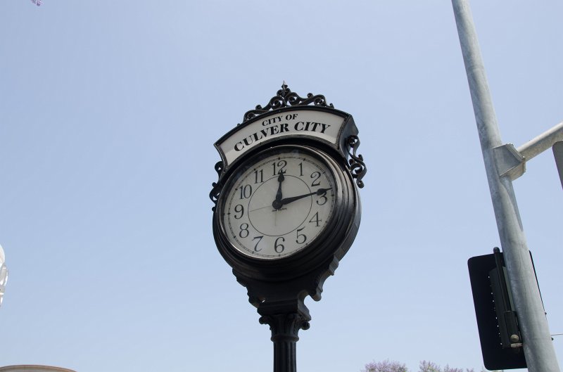 LosAngeles060112-1643.jpg - City of Culver City clock at Cardiff and Culver Blvd