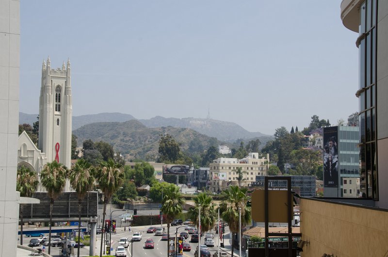 LosAngeles060112-1959.jpg - Hollywood Sign viewed from the 4th level of the Hollywood and Highland Center on Hollywood Blvd