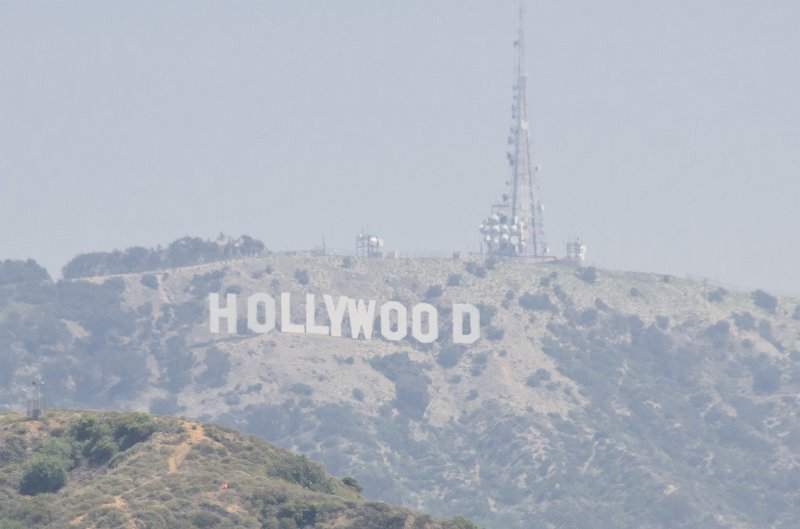 LosAngeles060112-1940.jpg - Hollywood Sign viewed from the 4th level of the Hollywood and Highland Center on Hollywood Blvd
