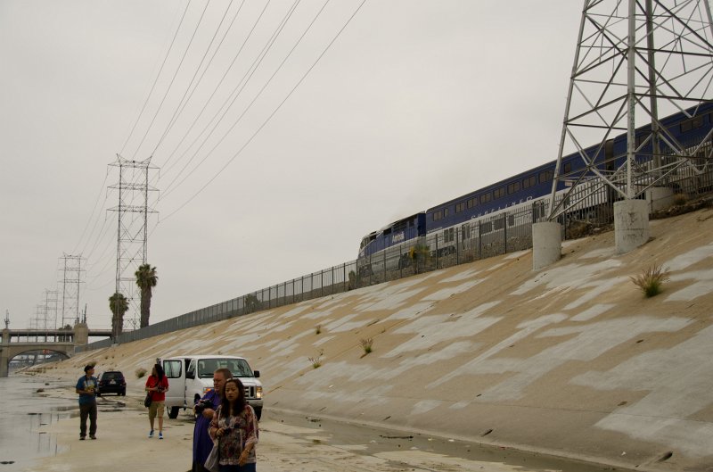 LosAngeles060112-2139.jpg - Amtrak train riding along the Los Angeles River