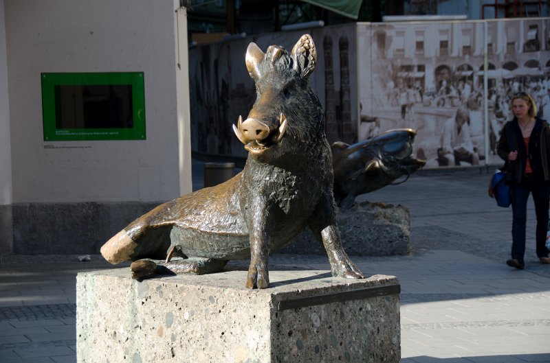 Munich051412-1449.jpg - Boar statue in front of Deutsches Jagd- und Fischereimuseum / German Hunting and Fishing Museum on Neuhauser Strasse