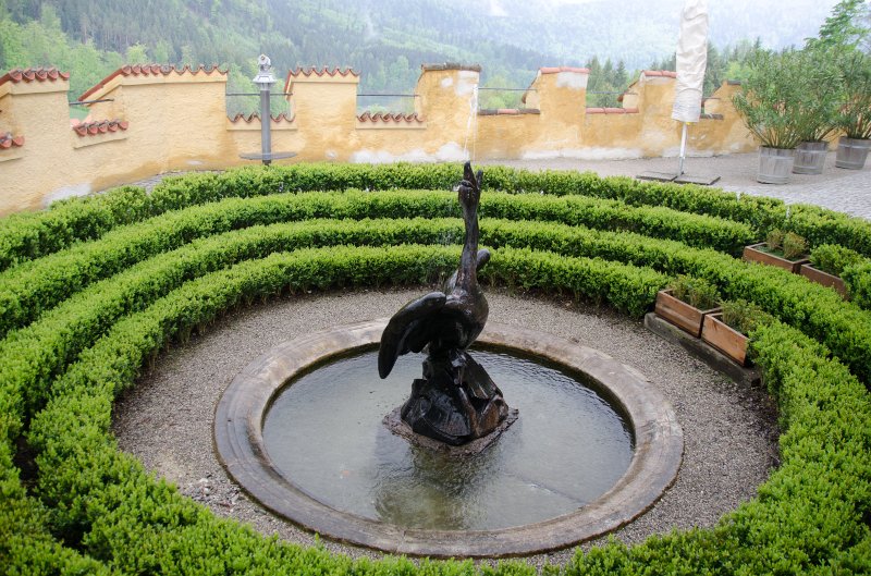Neuschwanstein051312-0917.jpg - Swan fountain on the grounds of  Schloss Hohenschangau Castle