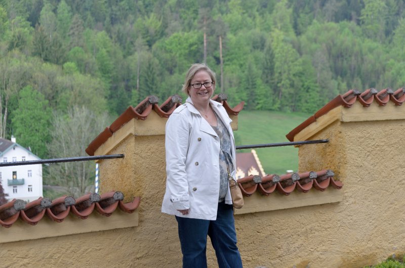 Neuschwanstein051312-0918.jpg - Cathie  on the grounds of  Schloss Hohenschangau Castle