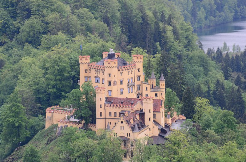 Neuschwanstein051312-1006.jpg - Schloss  Hohenschwangau Castle, view from the trail upto the Neuschwanstein Castle