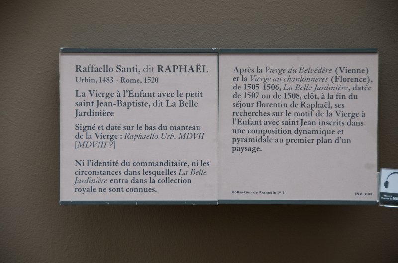 Paris062512-2858.jpg - "La Vierge à l'Enfant avec le petit saint Jean-Baptiste, La Belle Jardiniere," painting by RAPHAEL, MDVII