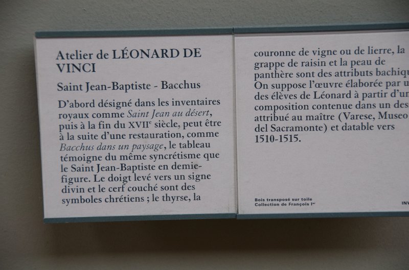 Paris062512-2861.jpg - "Saint Jean-Baptiste - Bacchus," painting by Atelier de LEONARD DE VINCI, 1510-1515