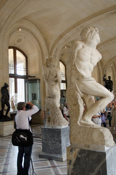 Paris062512-2888.jpg - "Captif (l'Esclave mourant)," marble statues by Michelangele, 1513-1515