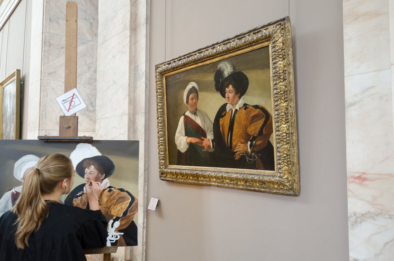 Paris062512-2835.jpg - "La Diseuse de bonne aventure / The Fortune Teller ," painting by CARAVAGGIO, 1595-1598.