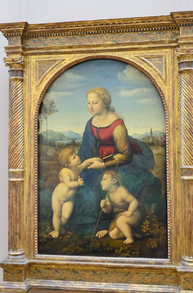 Paris062512-2856.jpg - "La Vierge à l'Enfant avec le petit saint Jean-Baptiste, La Belle Jardiniere," painting by RAPHAEL, MDVII
