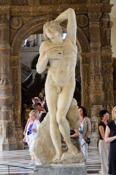 Paris062512-2886.jpg - "Captif (l'Esclave mourant)," marble statues by Michelangele, 1513-1515