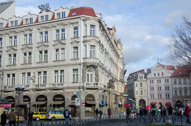 Prague012312-8490.jpg - Cartier Store on the famous Pařížská shopping boulevard, ending at Old Town Square