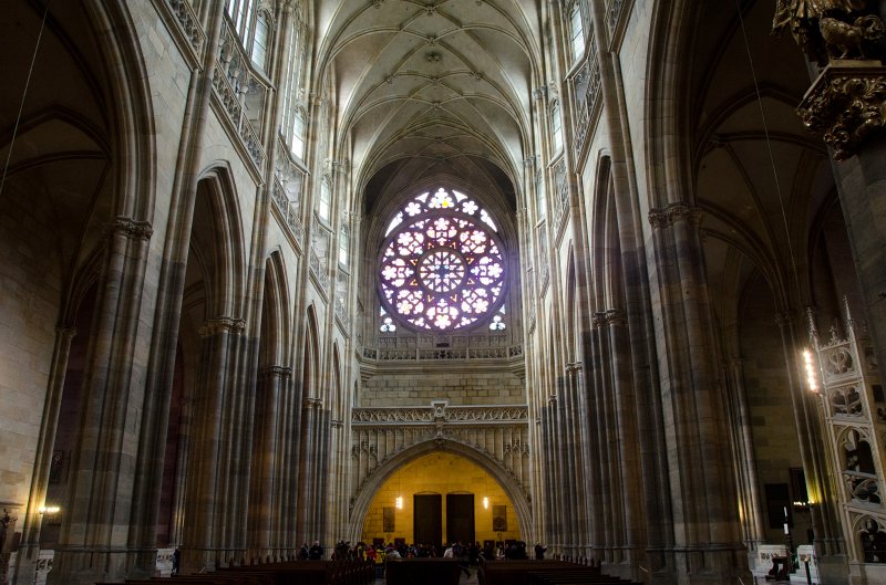 Prague012312-8629.jpg - Rose window in west facade, St Vitus's Cathedral / Katedrála svatého Víta