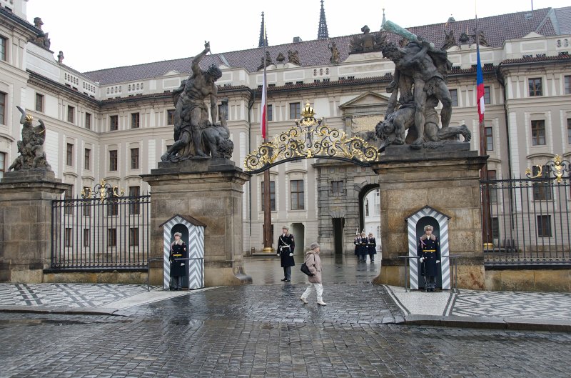 Prague012312-8736.jpg - Changing of the guard at the Main gate, Prague Castle /  Pražský hrad