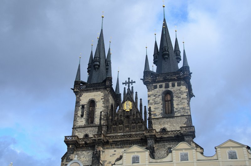 Prague012312-8458.jpg - Týnský Chrám / Church of Our Lady before Týn view from Old Town Square /  Staroměstské náměstí