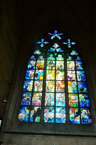 Prague012312-8621.jpg - Stained Glass window by Mucha in New Archbishop's Chapel, St Vitus's Cathedral / Katedrála svatého Víta