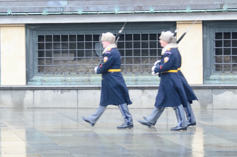 Prague012312-8669.jpg - Prague Castle guards walking through the third courtyard
