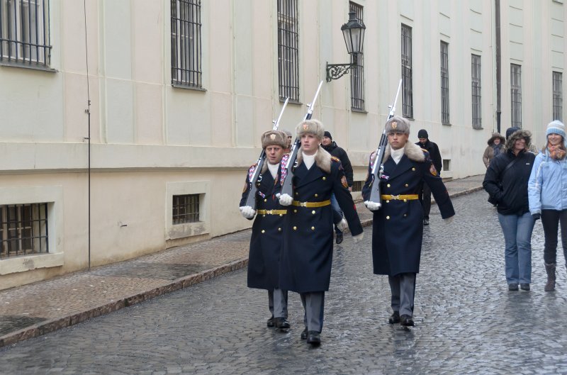 Prague012312-8725.jpg - Prague Castle guards marching, St George's Lane