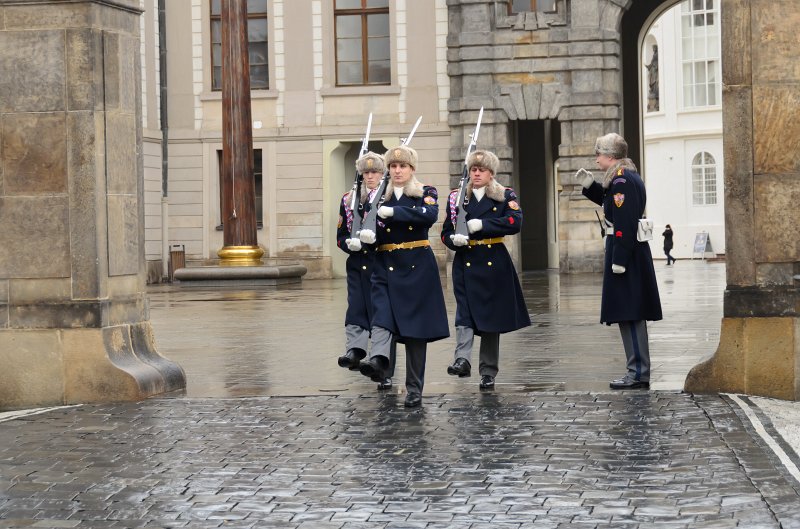 Prague012312-8738.jpg - Changing of the guard at the Main gate, Prague Castle /  Pražský hrad