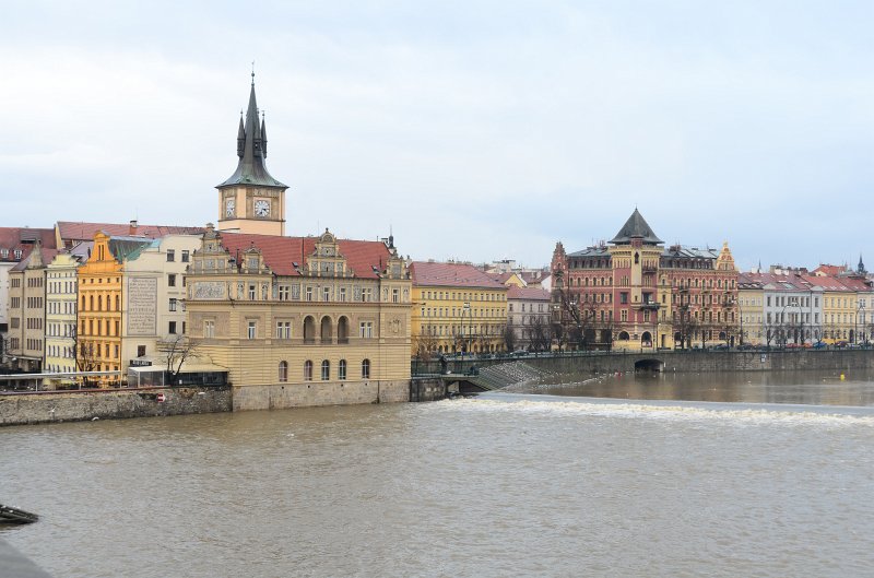 Prague012312-8824.jpg - Old Town Water Tower (Staromestska vodarna), viewed from Charles Bridge / Karlův most over the Vltava River