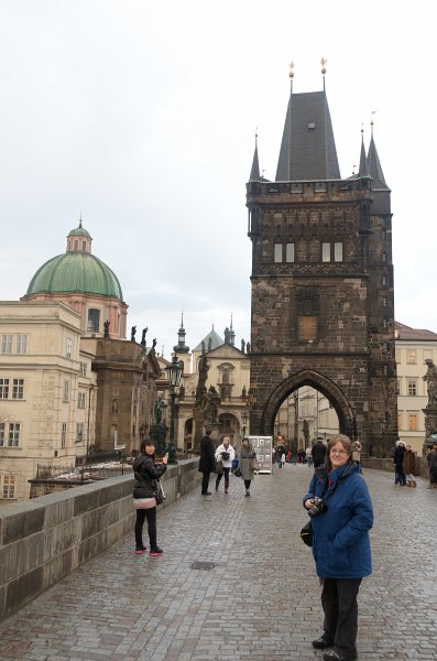 Prague012312-8835.jpg - Molly, Bridge tower, Staro Mesto side,  Charles Bridge / Karlův most