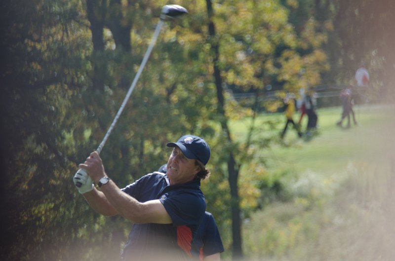 Rydercup092712-3313.jpg - Phil Mickelson teeing off on 18th hole