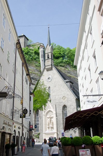 Salzburg051012-0657.jpg - Bürgerspitalskirche St. Blasius, view from Getreidegasse