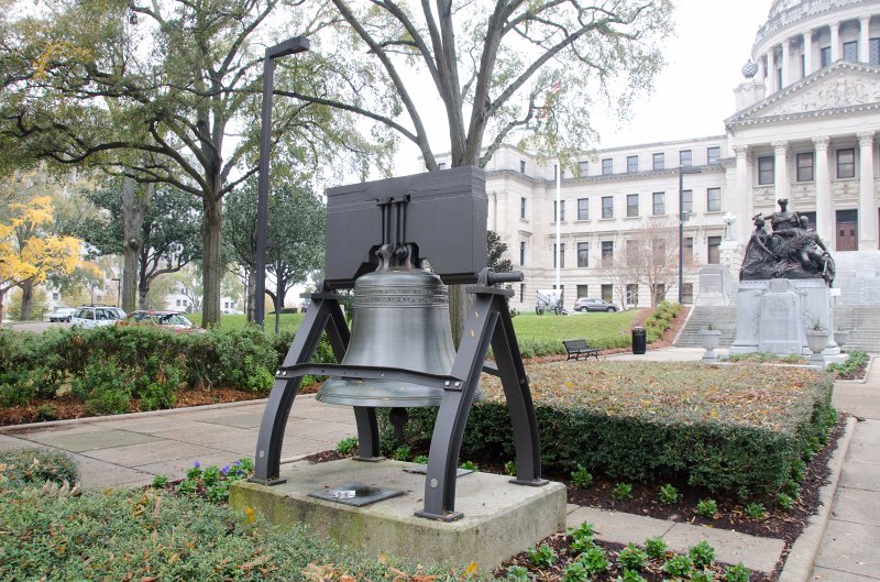 Jackson112712-4262.jpg - Liberty Bell replica on the South lawn of the Mississippi Capitol.