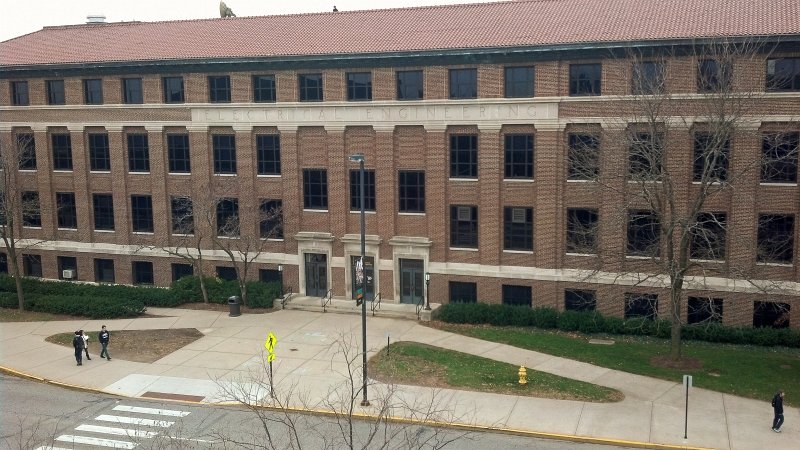 Purdue110812-266.jpg - EE Building, view from 5th floor of parking garage across Northwestern Ave