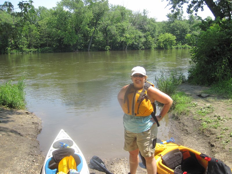 FoxRiverYorkvilleMillington070513-5454.jpg - Cathie, at our take-out point named Lois Landing