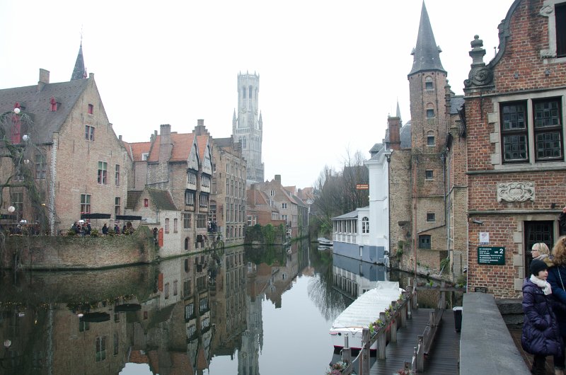 Bruges010413-4987.jpg - View of the Bruges Belfort from the iconic Rozenhoedkaai viewing place.