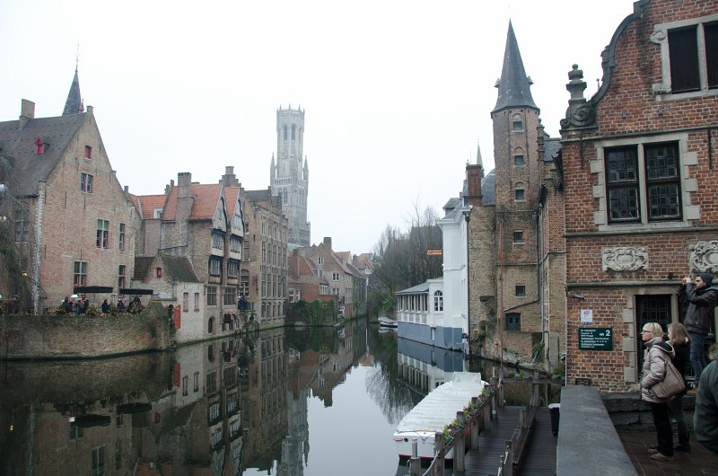 Bruges010413-4988.jpg - View of the Bruges Belfort from the iconic Rozenhoedkaai viewing place.