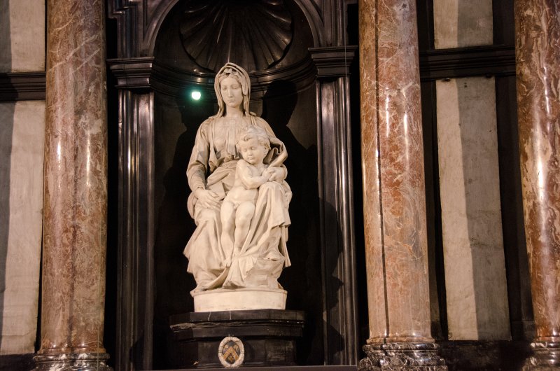 Bruges010413-5008.jpg - "Madonna and Child," sculpture by Michelangelo, 1504-5, Onze-Lieve-Vrouwekerk Church