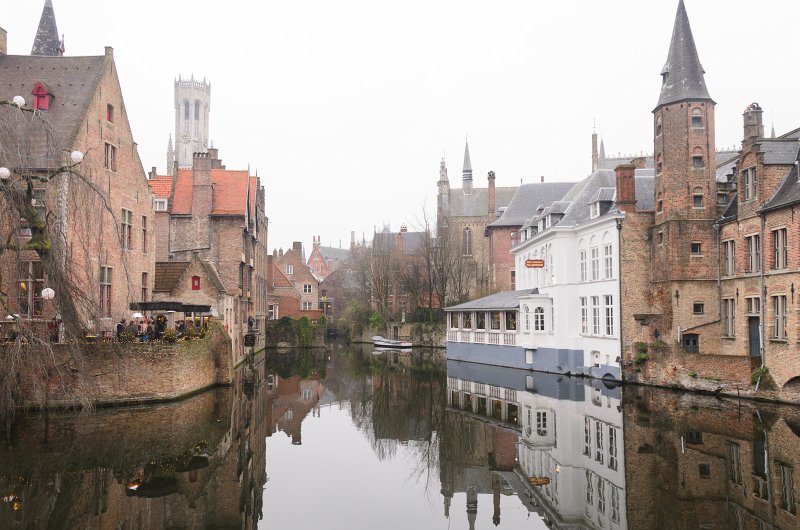 Bruges010413-4993.jpg - View of the Bruges Belfort from the iconic Rozenhoedkaai viewing place.