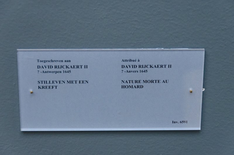 Brussels010313-4794.jpg - David Rijckaert II, "Nature morte au homard," 1645. Musées royaux des Beaux-Arts
