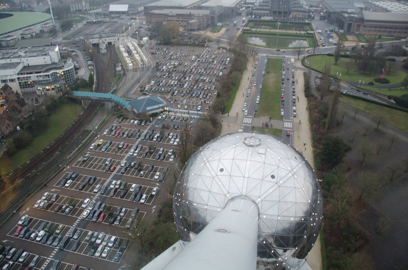 Brussels010313-4867.jpg - View of metro station and parking lot from the Atomium oservation deck