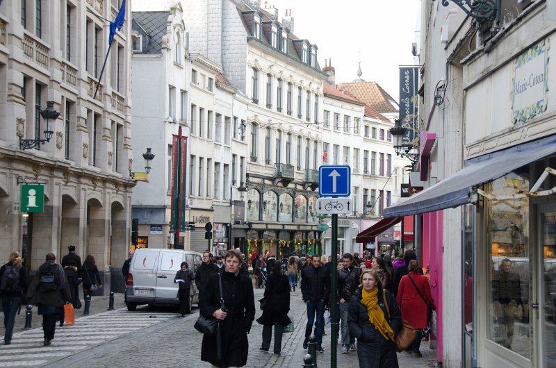 Brussels010213-4718.jpg - Walking South East on Rue du Marché aux Herbes near the Grand Place