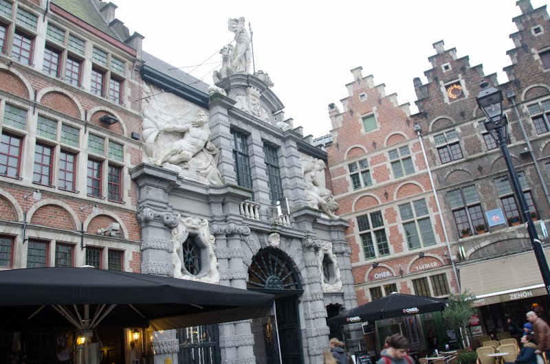 Ghent010513-5098.jpg - Entrance to the Old Fishmarket, now Tourist Info Center entrance, Sint-Veerleplein / St Veerle's Square