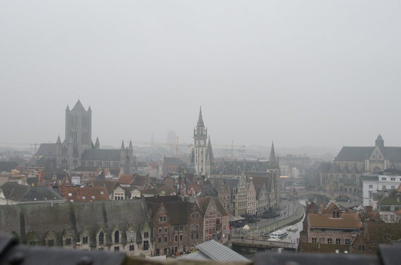 Ghent010513-5115.jpg - View of St Niklaaskerk (left) and Oude Postkantoor from Gravensteen Castle