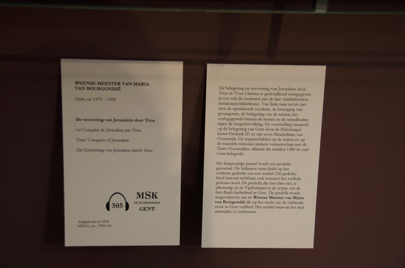 Ghent010513-5201.jpg - "De verovering van Jerurzalem door Titus / Titus' Conquest of Jerusalem" painting by  Weense Meester van maria van Bourgondie, 1475-1500. Museum vooor Schone Kunsten,MSK Museum of Fine Arts, Ghent
