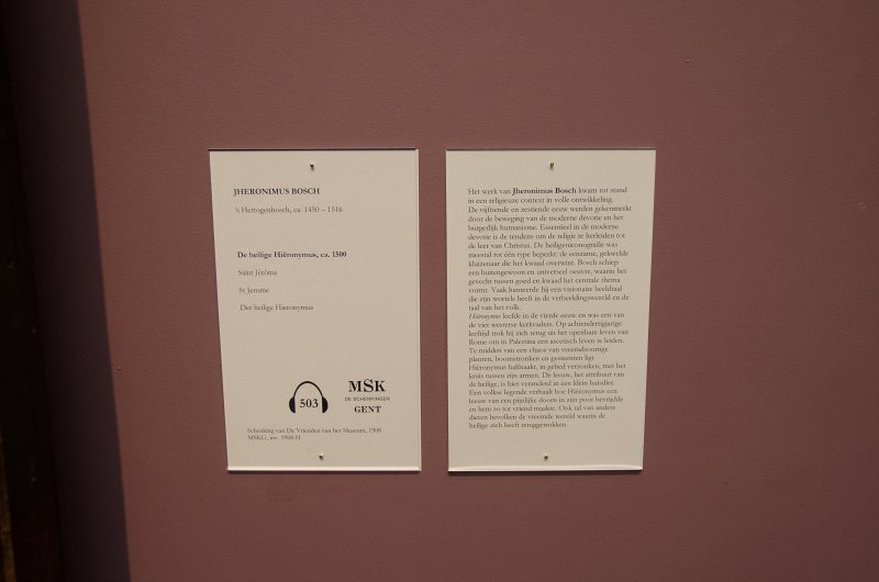 Ghent010513-5207.jpg - "De heilige Hiëronymus / St Jerome," painting by Jheronimus Bosch, 1500. Museum vooor Schone Kunsten,MSK Museum of Fine Arts, Ghent