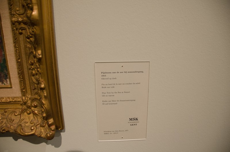Ghent010513-5213.jpg - "Pijnboom aan de zee bij zonsondergang / Pine Tree by the Sea at Sunset," painted by Théo van Rysselberghe on 1915.  Museum vooor Schone Kunsten,MSK Museum of Fine Arts, Ghent