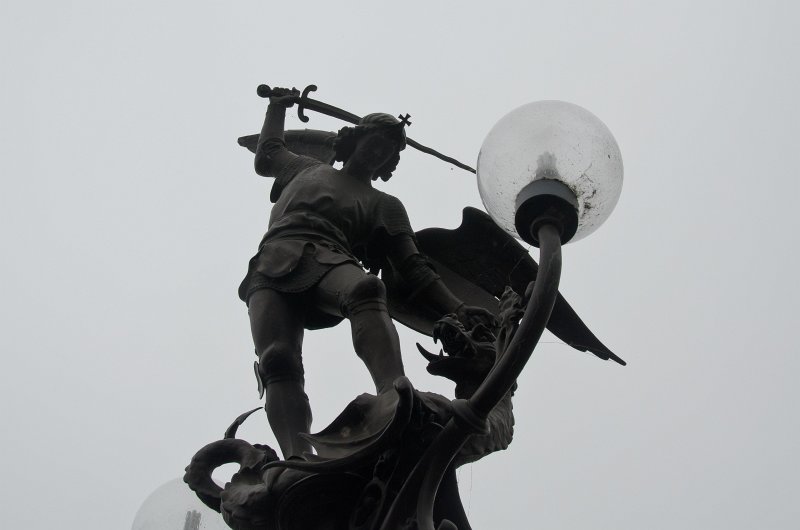 Ghent010513-5185.jpg - Dragonslayer, Statue of St Michael on Sint-Michielsbrug Bridge