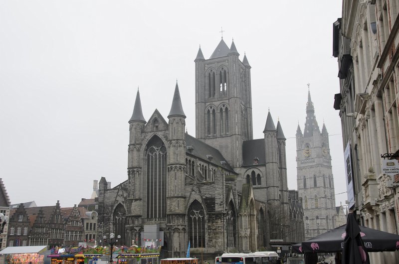 Ghent010513-5191.jpg - St Niklaaskerk / Saint Nicholas' Church, Belfry of Ghent / Belfort Gent, view looking East from Korenmarkt