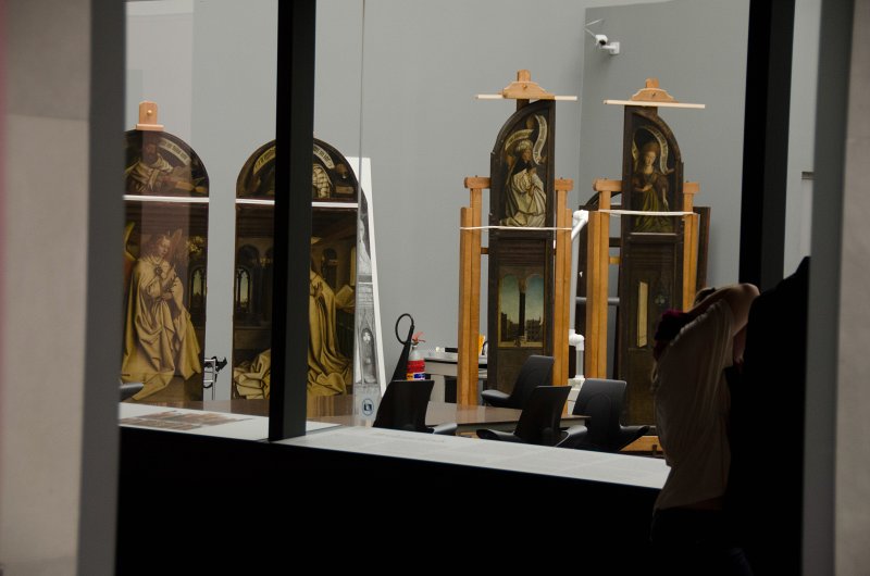 Ghent010513-5204.jpg - Adoration of the Mystic Lamb / De aanbidding van het Lam Gods by the Van Eyck brothers, 1432, Museum vooor Schone Kunsten,MSK Museum of Fine Arts, Ghent