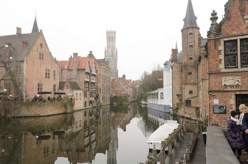 Bruges010413-4986.jpg - View of the Bruges Belfort from the iconic Rozenhoedkaai viewing place.