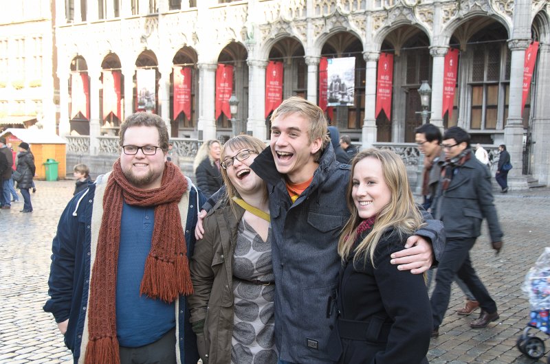 Brussels010213-4660.jpg - Chris, Liz, Mike, and Liane first steps on the Grand Place