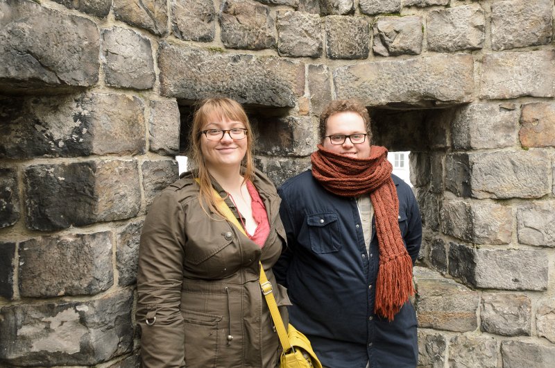 Ghent010513-5135.jpg - Liz and Chris on the Gravensteen  Castle wall